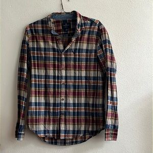 American Eagle Plaid 100% Cotton Button-Up